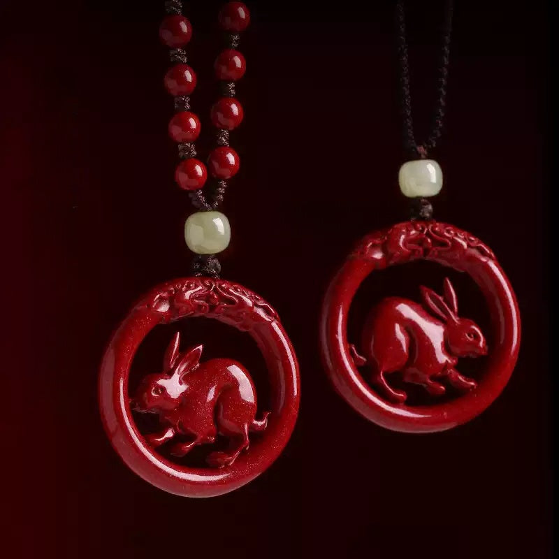 Cinnabar necklace--bless the elders for longevity
