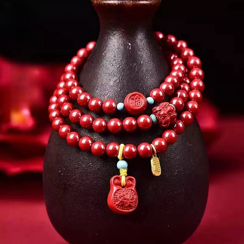 Cinnabar bracelet--wishing elders health and longevity