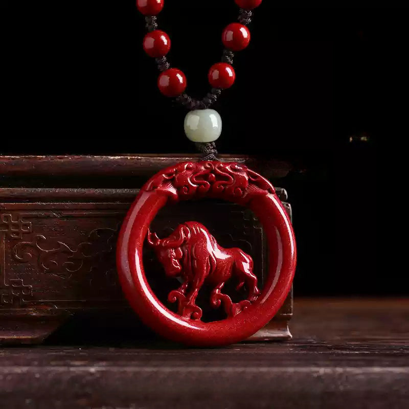Cinnabar necklace--bless the elders for longevity