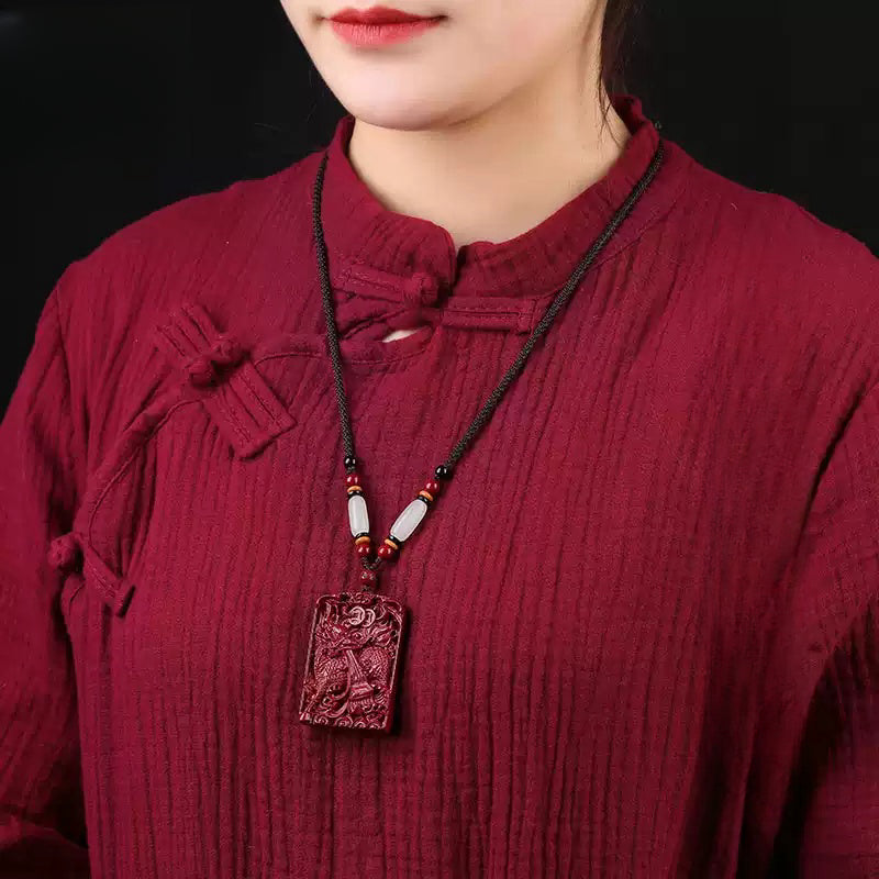 Cinnabar necklace--bless the elders for longevity