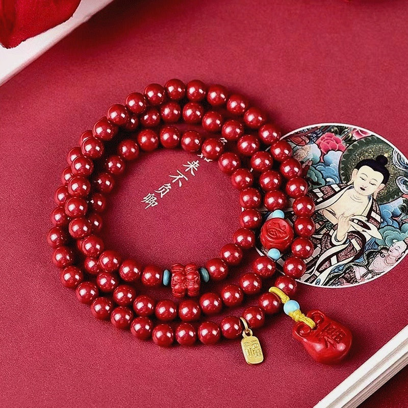 Cinnabar bracelet--wishing elders health and longevity