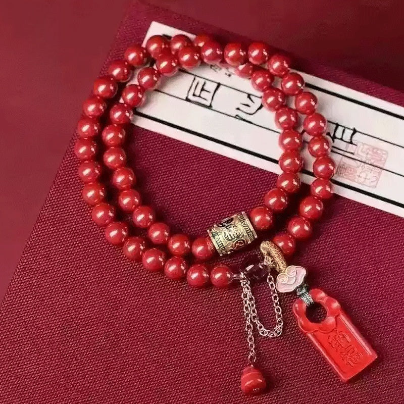Cinnabar bracelet--wishing elders health and longevity