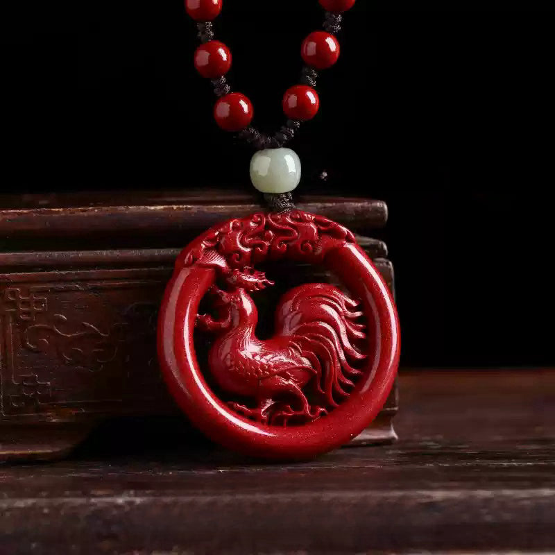 Cinnabar necklace--bless the elders for longevity