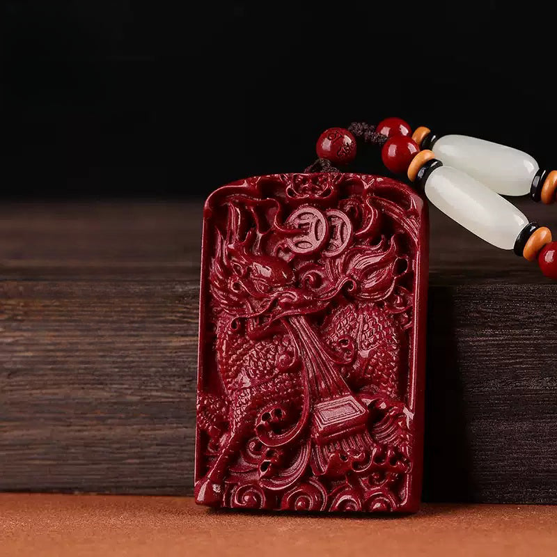 Cinnabar necklace--bless the elders for longevity