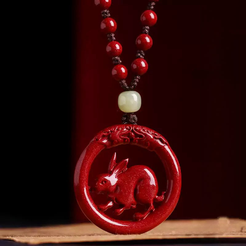 Cinnabar necklace--bless the elders for longevity