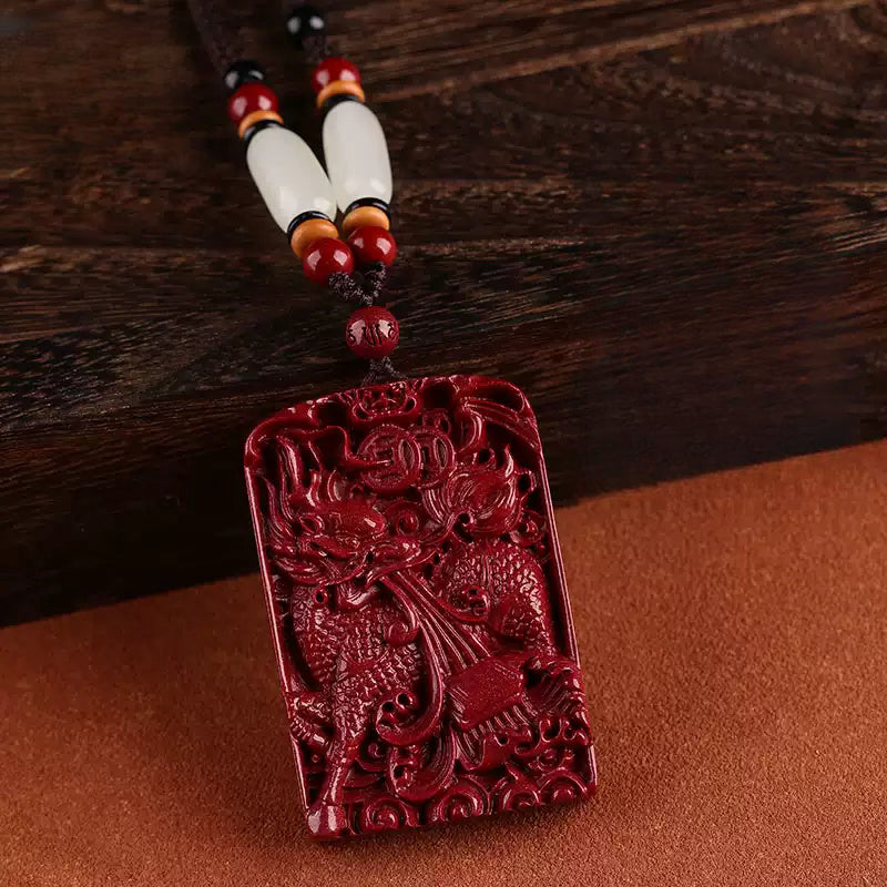 Cinnabar necklace--bless the elders for longevity