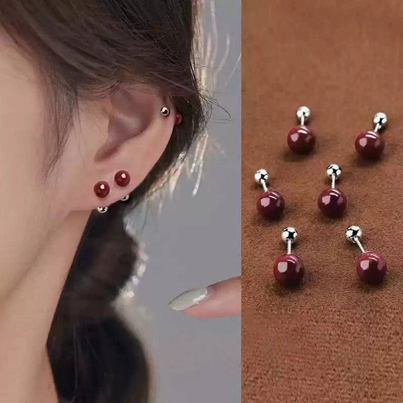 Cinnabar earrings--bless yourself and your friends with health and longevity
