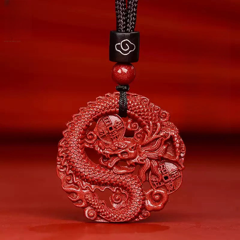 Cinnabar necklace--increase luck