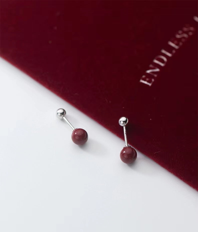 Cinnabar earrings--bless yourself and your friends with health and longevity