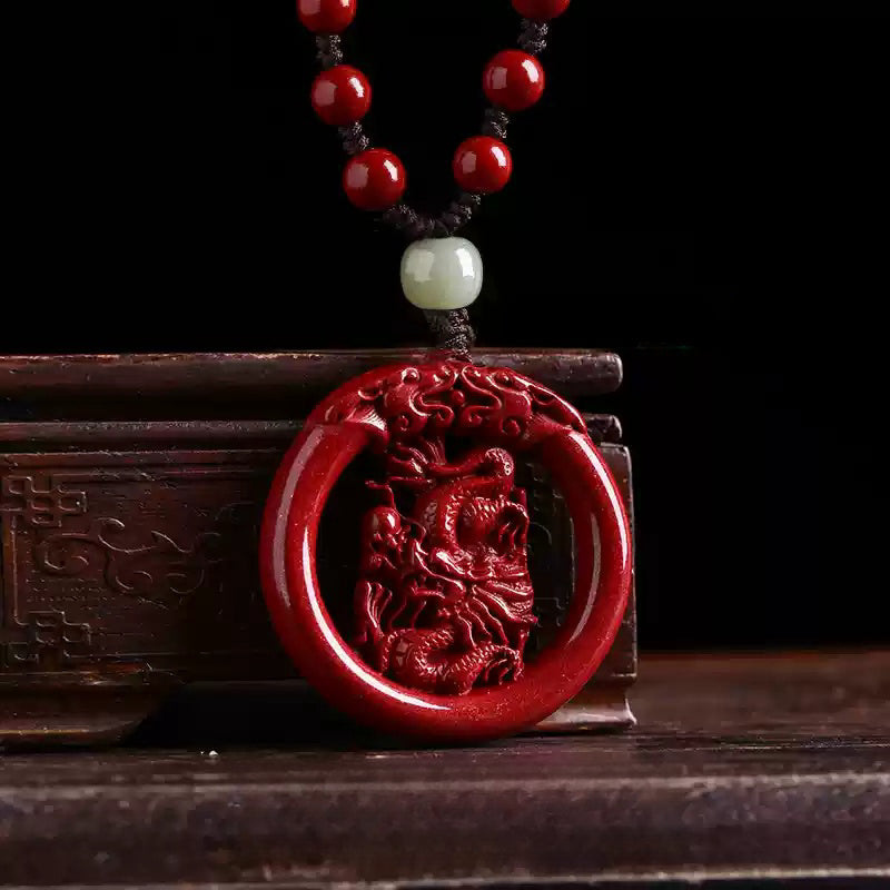 Cinnabar necklace--bless the elders for longevity