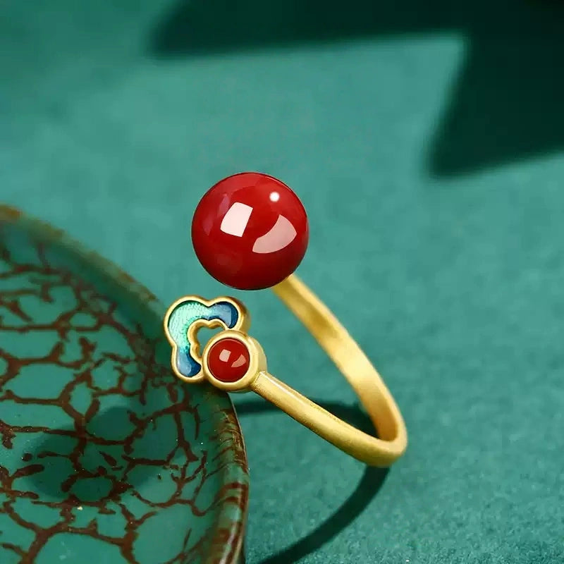 Cinnabar Ring--Buddhist Mascot