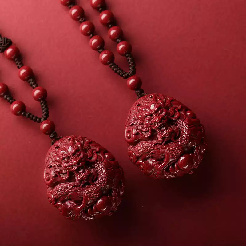Cinnabar necklace--bless the elders for longevity