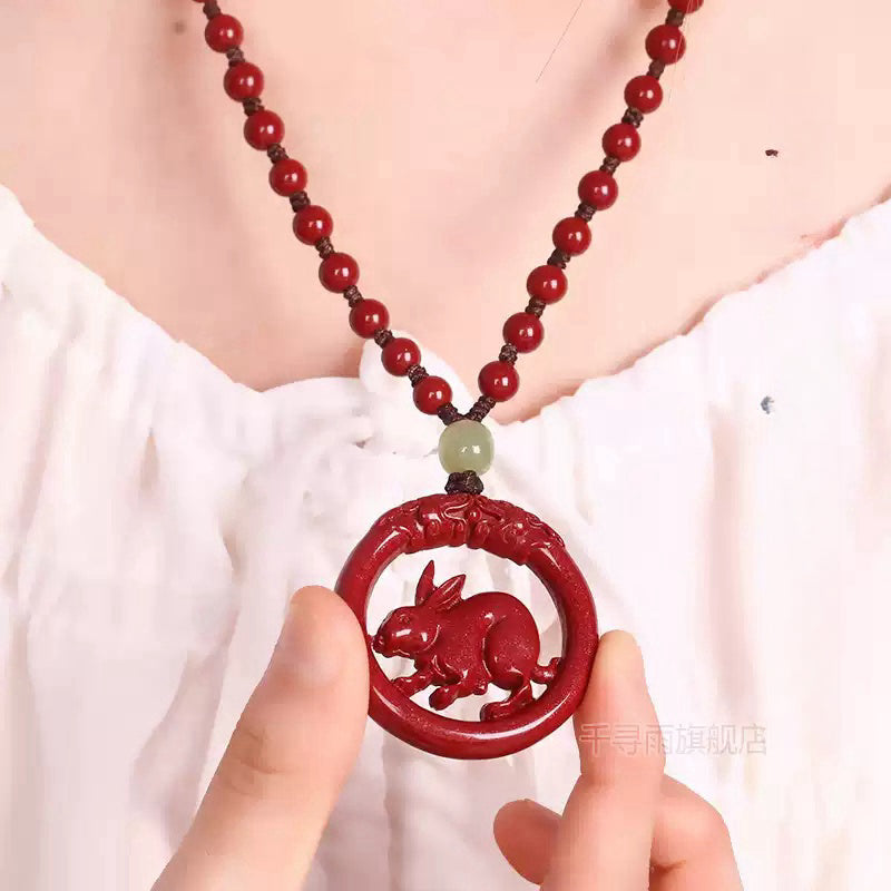 Cinnabar necklace--bless the elders for longevity