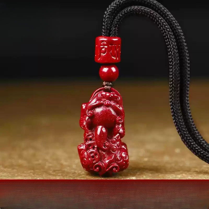 Cinnabar necklace--increase luck