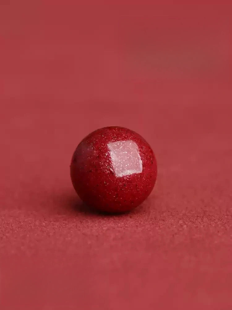 Cinnabar earrings--Buddhist mascot