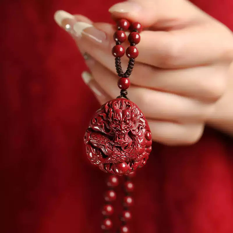 Cinnabar necklace--bless the elders for longevity