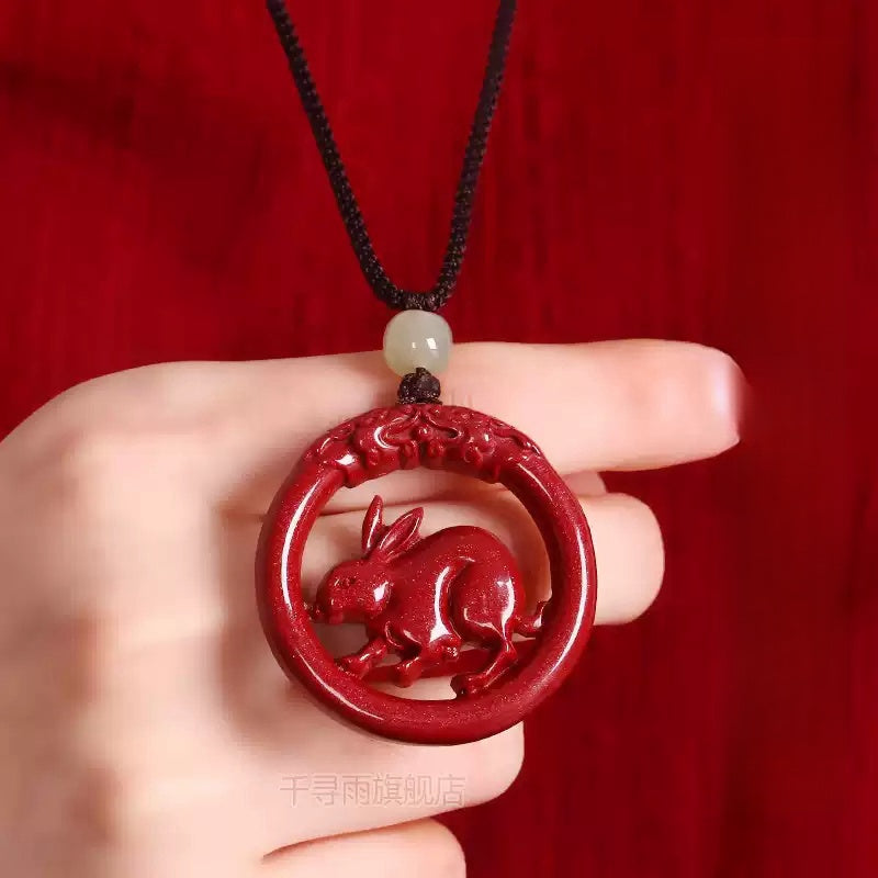 Cinnabar necklace--bless the elders for longevity