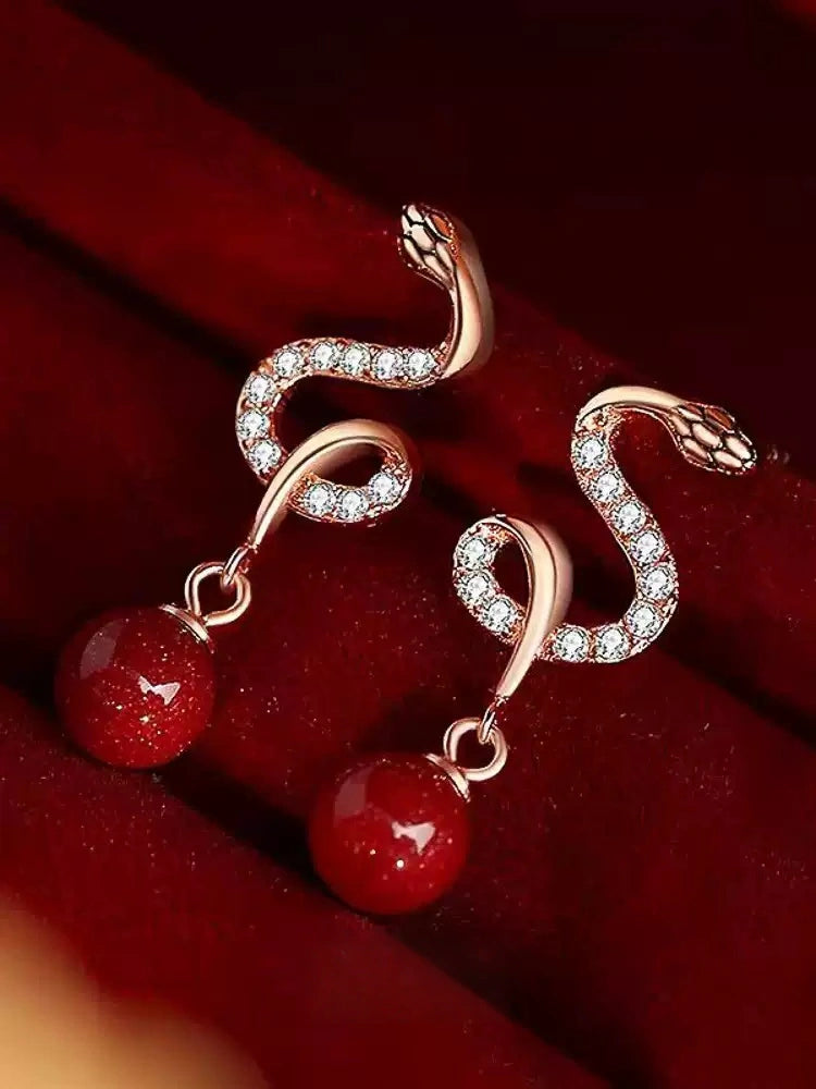 Cinnabar earrings - remove bad luck