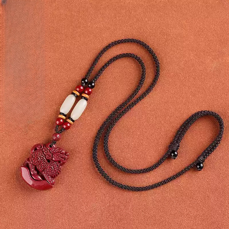 Cinnabar necklace--bless the elders for longevity