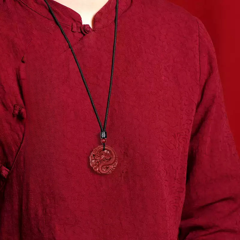 Cinnabar necklace--increase luck
