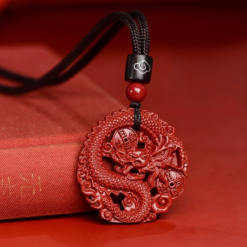 Cinnabar necklace--increase luck