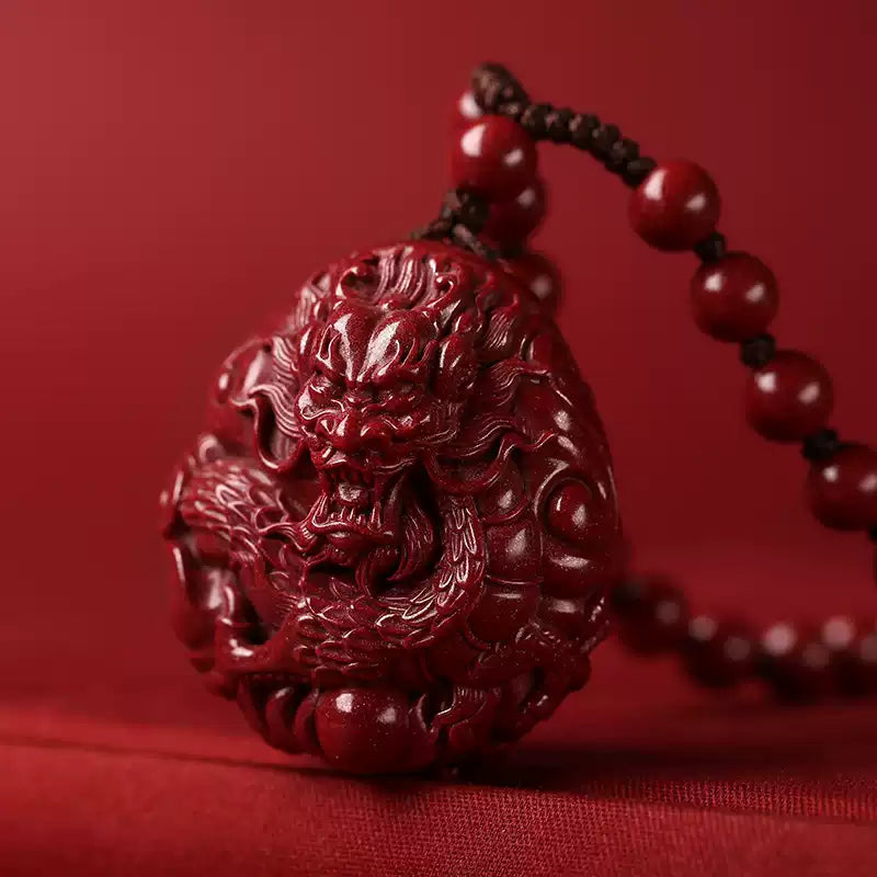 Cinnabar necklace--bless the elders for longevity
