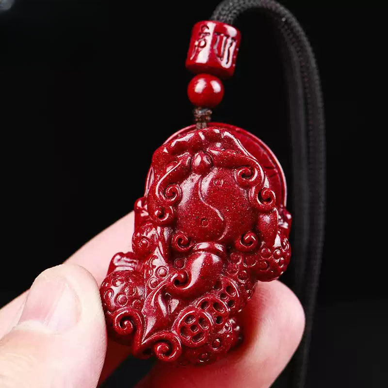 Cinnabar necklace--increase luck