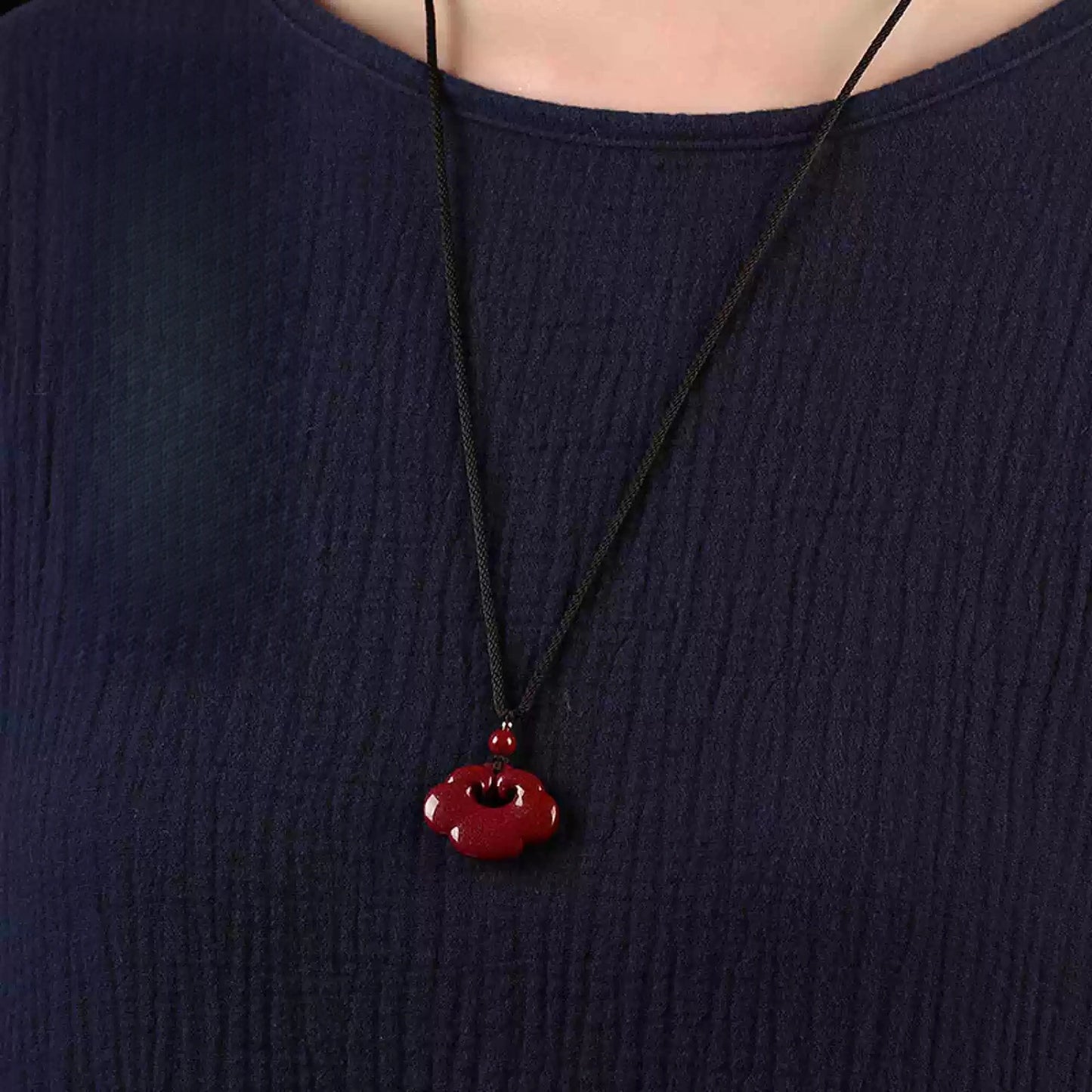 Cinnabar necklace--birth month blessing