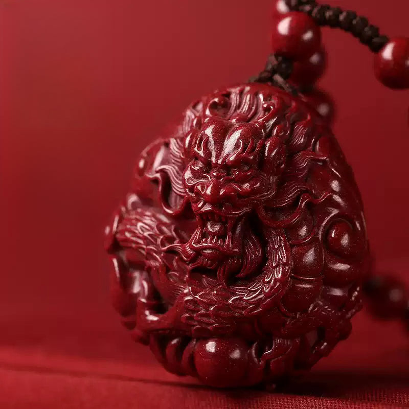 Cinnabar necklace--bless the elders for longevity