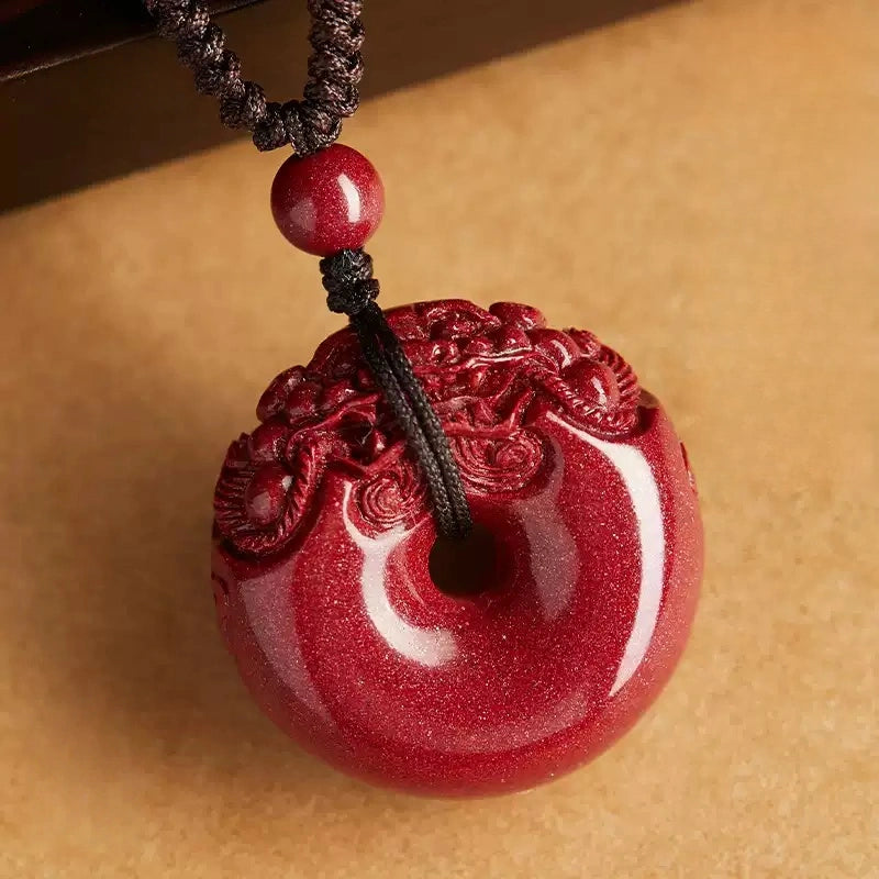 Cinnabar necklace--Buddhist mascot