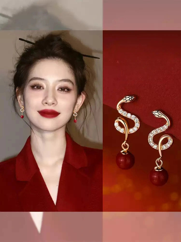 Cinnabar earrings - remove bad luck