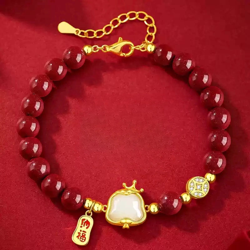 Cinnabar Bracelet--Bless yourself and your friends with health and longevity