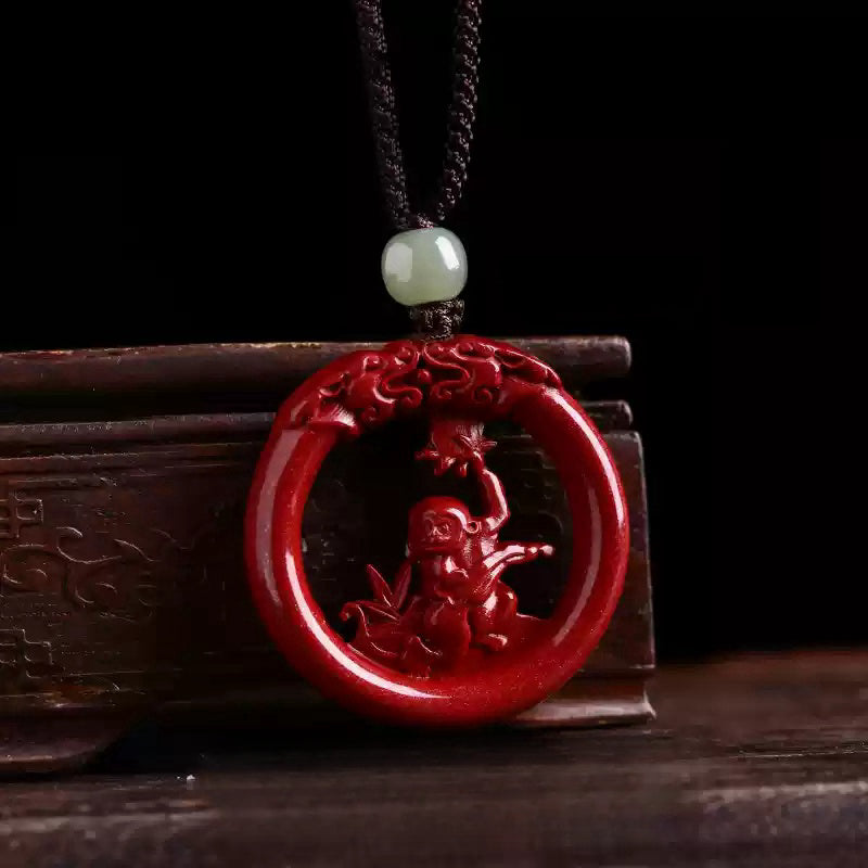 Cinnabar necklace--bless the elders for longevity