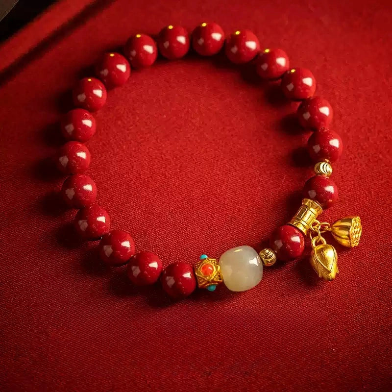 Cinnabar Bracelet--Birth Month Blessing