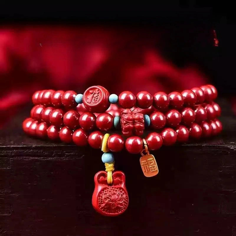 Cinnabar bracelet--wishing elders health and longevity