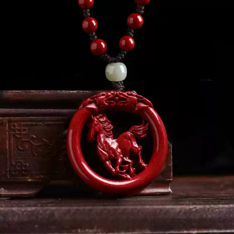 Cinnabar necklace--bless the elders for longevity