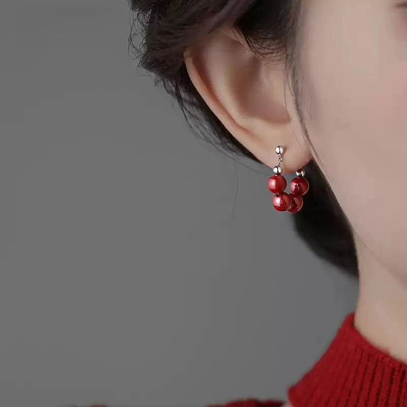 Cinnabar earrings--bless yourself and your friends with health and longevity