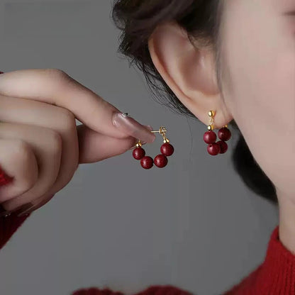 Cinnabar earrings--bless yourself and your friends with health and longevity