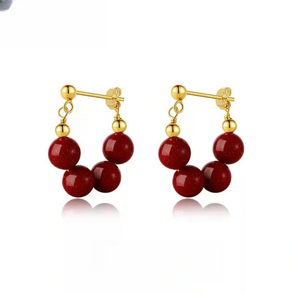 Cinnabar earrings--bless yourself and your friends with health and longevity