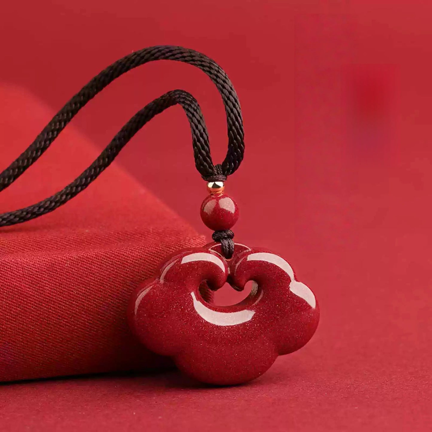 Cinnabar necklace--birth month blessing