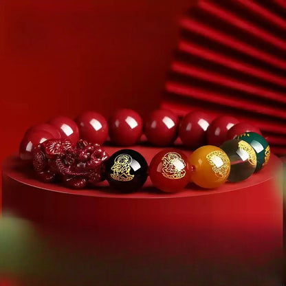 Cinnabar bracelet--increase luck