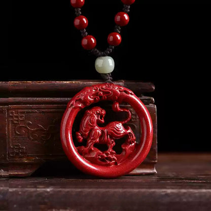 Limited cinnabar zodiac necklace