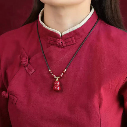 Limited cinnabar gourd necklace