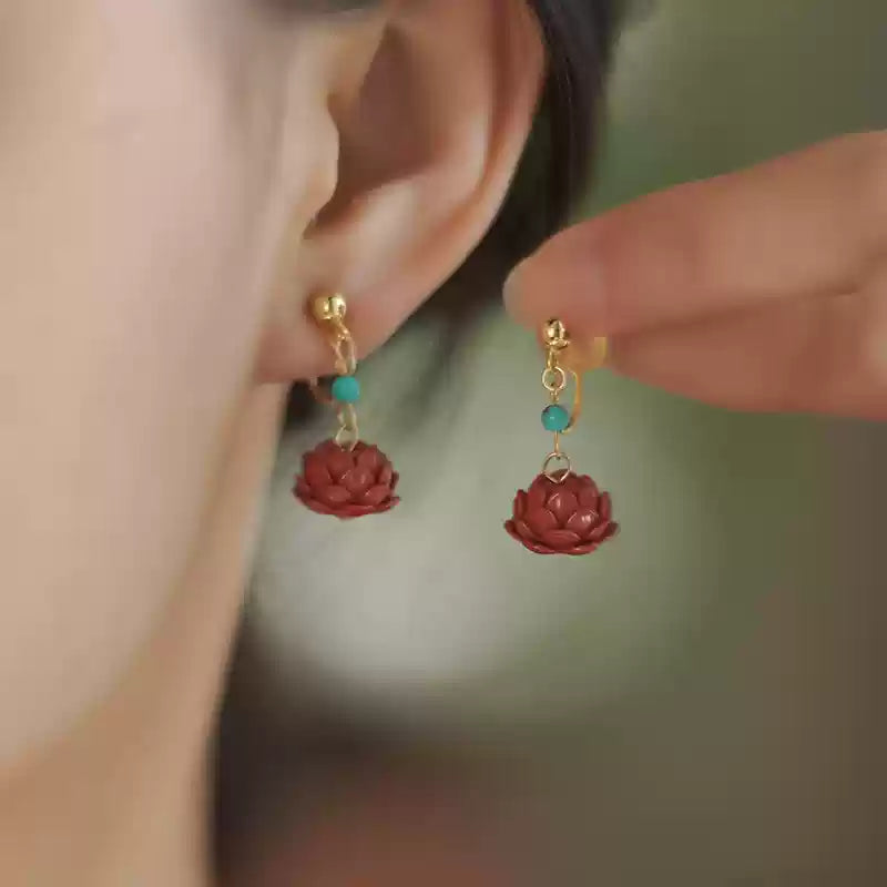Cinnabar earrings - remove bad luck