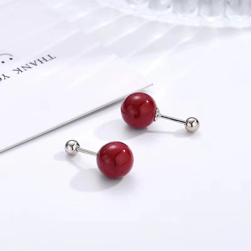 Cinnabar earrings--bless yourself and your friends with health and longevity