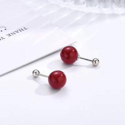 Cinnabar earrings--bless yourself and your friends with health and longevity