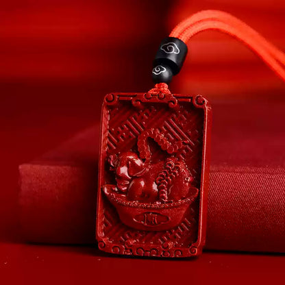 Limited cinnabar zodiac pendant