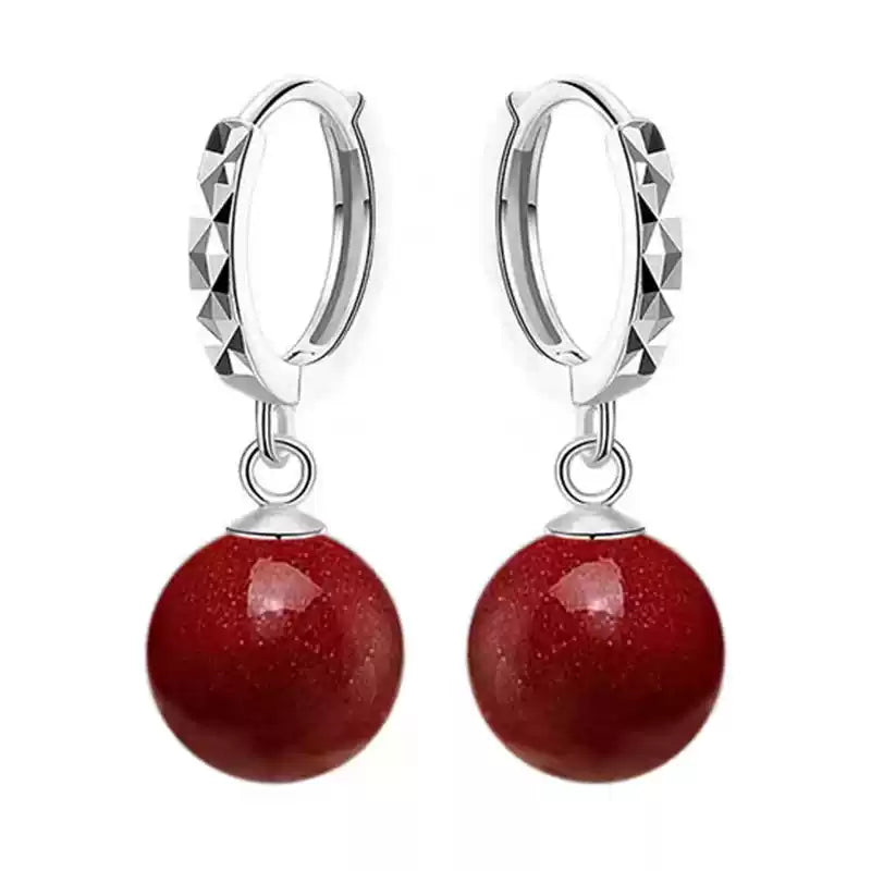 Cinnabar earrings--bless yourself and your friends with health and longevity