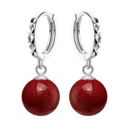 Cinnabar earrings--bless yourself and your friends with health and longevity