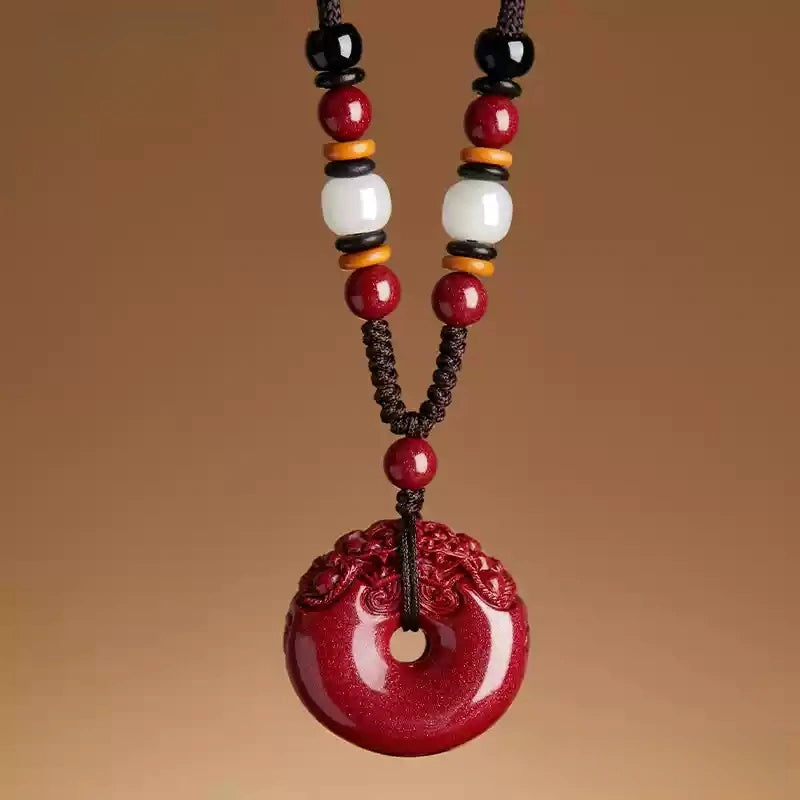 Cinnabar necklace--Buddhist mascot